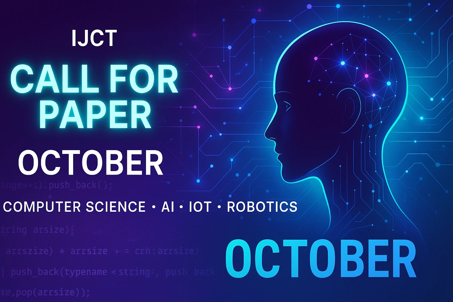 Call for Paper Computer Science October 2025 – AI, IoT, Robotics illustration